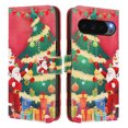 thumbnail image 2 of Phone Case for Google Pixel 9 / 9 Pro, Luxury Christmas Pattern Card Slots Cash Pocket Magnetic Clasp Full Body Protection Shockproof Kickstand Wallet Flip Case with Wrist Strap, F, 2 of 9
