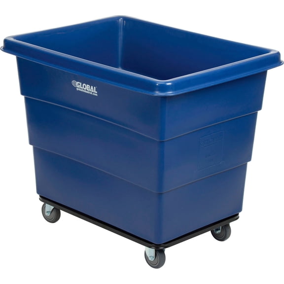 12 Bushel HDPE Plastic Box Truck with Steel Base, Blue, 38-2/5"L x 28-9/10"W x 33"H