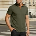 thumbnail image 5 of BUIGTTKLOP Mens Short Sleeve T Shirts Solid Color Button Golf Shirt Casual Breathable Business Office Tee Tops, 5 of 6