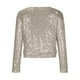 thumbnail image 5 of Chaquetas y abrigos casuales sin mangas y sin capucha para mujer, chaqueta de lentejuelas con abertura frontal, blazer corto de manga larga, abrigo informal, tops, abrigo para mujer, 5 of 7