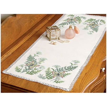 Dimensions Erflies And Fern Dresser Scarf Stamped Cross Stitch Dimensions Erflies And Fern Dresser Scarf Stamped Cross Stitch 14 X 37 Com