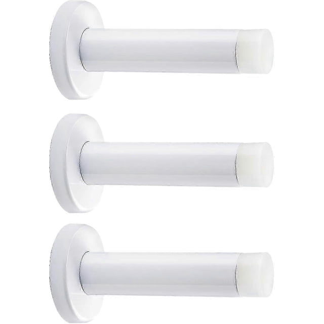 Tope de puerta de 3,5 pulgadas, de acero inoxidable con puntas de goma, para montaje en pared, 3 unidades, 20241206..020
