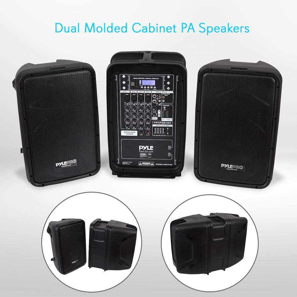 PA Speaker DJ Mixer Bundle 300 W Portable Wireless Bluetooth Sound
