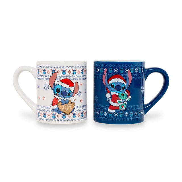Juego de 2 tazas de cerámica Silver Buffalo Disney Lilo & Stitch, 14 onzas