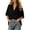 Black, variant on Women T-Shirts Lapel V Neck Half Sleeve Shirt Loose Textured Casual Blouse Tops Trendy Solid Color Streetwear