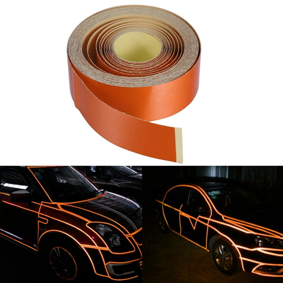 2cm x 5m Etiqueta autoadhesiva autoadhesiva para llanta de carrocería reflectante para automóvil (naranja)