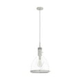 thumbnail image 2 of Hunter - Van Nuys 1-light Brushed Nickel, Medium Size Pendant Light, Dimmable, Transitional Style, Bell Shaped, for Bedrooms, Dining, Living Rooms - 19296, 2 of 8