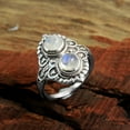 thumbnail image 2 of Natural Moonstone Ring, Handmade Ring, Silver Jewelry, Birthstone Jewelry, 925 Sterling Silver, Statement Ring, 2 of 3