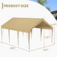 thumbnail image 5 of Bingirl Carport Shelter Industrial Grade Frame Full Weather Protection Height Adaptable Frame Multi Vehicle Coverage for Outdoor Vehicle Storage RV Parking, 5 of 5