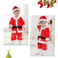 thumbnail image 3 of Disfraz de Papá Noel para niño y niña, conjunto de vestido, pantalones, Tops, sombrero, capa, cinturón, 3 of 4