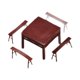 thumbnail image 1 of Juego de silla de escritorio para casa de muñecas, diseño vintage, multiusos, escala 1/64, simulación en miniatura. Pintado, 1 of 9