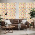 thumbnail image 2 of Ambesonne Mexican Print Window Curtains, Doodle Swirling Sun, Each 28" W x 63" L, Pale Yellow Multicolor, 2 of 5