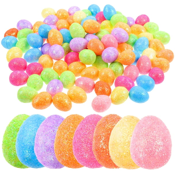 Huevos de Pascua en miniatura de 100 piezas a granel brillante colorido huevos de pascua