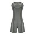 thumbnail image 5 of lcziwo Rompers for Women 2025 Comfy Athletic Workout Sweatshirt Romper Summer Sleeveless Half Zip Up Hooded Tank Jumpsuits with Pockets Sales Prime Dark Gray M, 5 of 9
