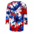 thumbnail image 4 of Cavosen USA Flag Shirts for Women Petite Patriotic 3/4 Sleeve Round Neck Tops American Flag Print T Shirts Lady XL Independence Day Casual Tops Funny 4th of July Tunic Tees 2025 Patriotic Clothes, 4 of 5