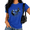Blue, variant on Blue Women's Soft Vintage Witchy Celestial Two Raven Blue Floral Graphic Short Sleeve T-Shirt Tops