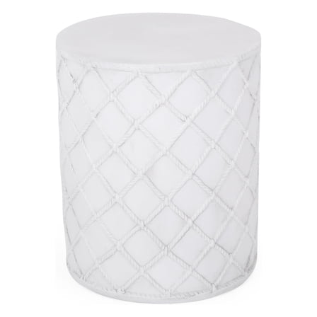 GDF Studio Ospery Outdoor Lightweight Concrete Side Table, Antique White