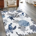 thumbnail image 2 of Navy Blue Sea Turtle Coastal Area Rugs 4'x6', Washable Small Throw Rugs for Office Bathroom, Summer Beach Black Coral Nautical Indoor Outdoor Rug Non-Slip Low Pile Carpet Runner Reversible Floor Mats, 2 of 8