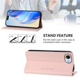 thumbnail image 4 of Wallet Case For iPhone 17e 6.1inch, [RFID Blocking] PU Leather Magnetic Folio with 2 Card Slot Kickstand Flip Cover Shockproof Phone Case,Pink,For iPhone 17e, 4 of 8