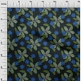 thumbnail image 3 of oneOone Tissu Rayonne Bleu Moyen Floral Rétro Matériel de Robe Tissu Imprimé Tissu au Mètre 56 Pouces de Large, 3 of 5
