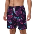 thumbnail image 2 of Gaeub Purple Butterfly Mens Swim Trunks Stretch Beach Shorts Quick Dry for Men Swim Shorts Swimwear with Pockets- Medium, 2 of 9