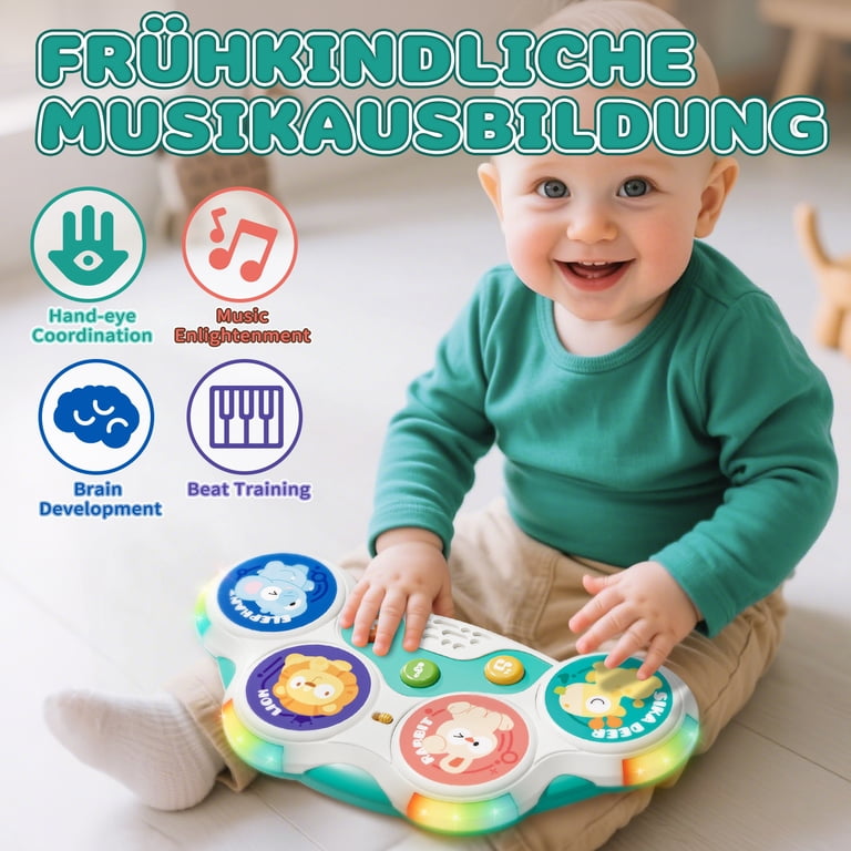 OROLIVING Kids Drum Set with Lights, Multicolor photo 7