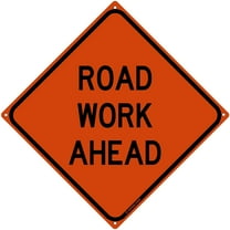 Road Work Ahead Tin Road Sign