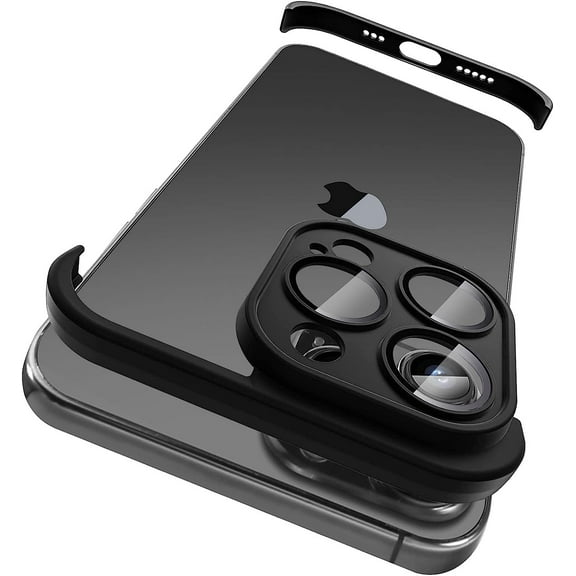 Owlwon for iPhone 14 Pro Max Case Frameless, Camera Lens Protector Bumper Shell Slim Minimalist Soft Silicone Phone Cover Lightweight Protective Phone Accessories