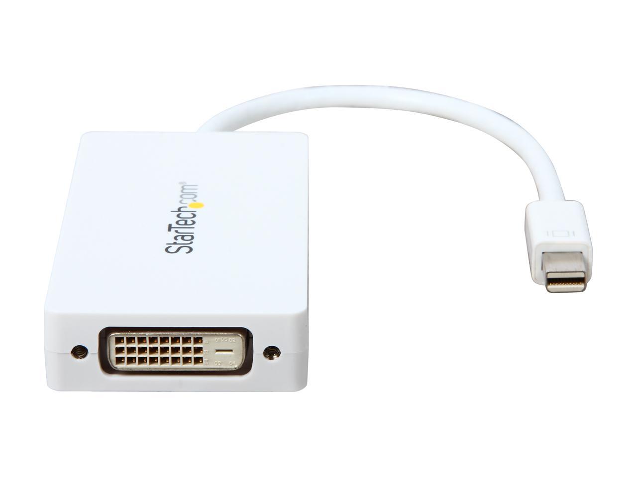 StarTech.com MDP2VGDVHDW Travel A/V Adapter: 3-in-1 Mini DisplayPort to VGA DVI or HDMI Converter - White - image 2 of 6
