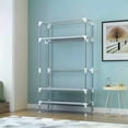 thumbnail image 5 of Portable Wardrobe 67×35.4×17.7in (Gray) - Rolling Door, Hanging Rack, Non - Woven Fabric Storage & 3 Drawer Boxes, Tool - free Setup, 5 of 13