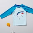 thumbnail image 6 of Atogsazn Children's Boys Rashguard Swimsuits Printed Long Sleeve Swimwear and Shorts Bathing Suit Clothes Summer Light Blue 5-6 Years, 6 of 9