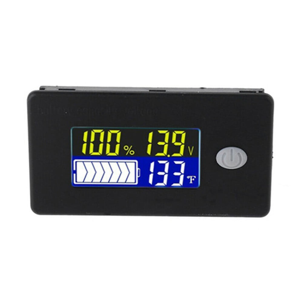 12V 24V 36V,48V Battery Capacity Indicator LCD Voltmeter Temperature Meter New 