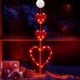 thumbnail image 1 of Cortinas LED de cordones – Plástico rojo, alimentado por pilas, 3M, ventosa y gancho, impermeable, decoración romántica para ventanas en bodas, fiestas, aniversarios, uso interior y exterior, 1 of 6