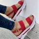 thumbnail image 1 of Sandalias De Plataforma De Color Sólido Para Mujer, Zapatos De Cuña Con Correa De Tobillo De Verano, Sandalias Casuales Con Punta Abierta, 1 of 4