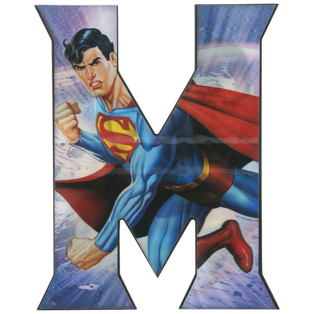 Superman Superhero Letter M 3d Sign Home Decoration Wall Decor Com - Letter M Home Decor