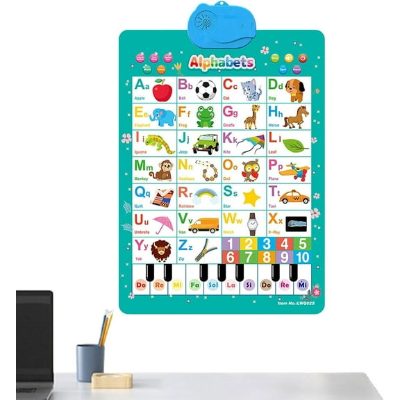 2025 New Talking Wall Chart for Kids, Electronic Alphabet Learning Chart with Touch Sensor, Educational Preschool Toy for Classroom and Home Learning Ages 2-5