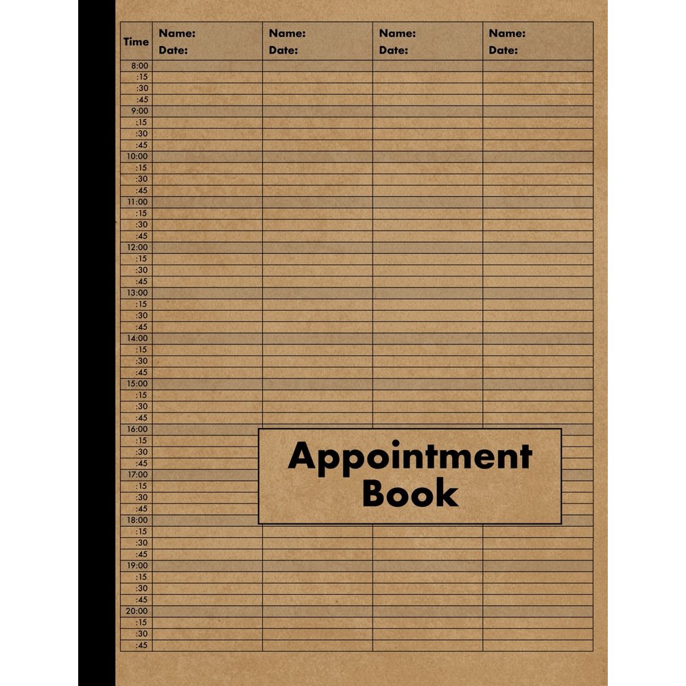 4 Column Appointment Book Large 4 Column Schedule Book 120 Pages 15