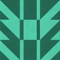 thumbnail image 1 of Ahgly Company Machine Washable Indoor Square Transitional Medium Teal Green Area Rugs, 4' Square, 1 of 7
