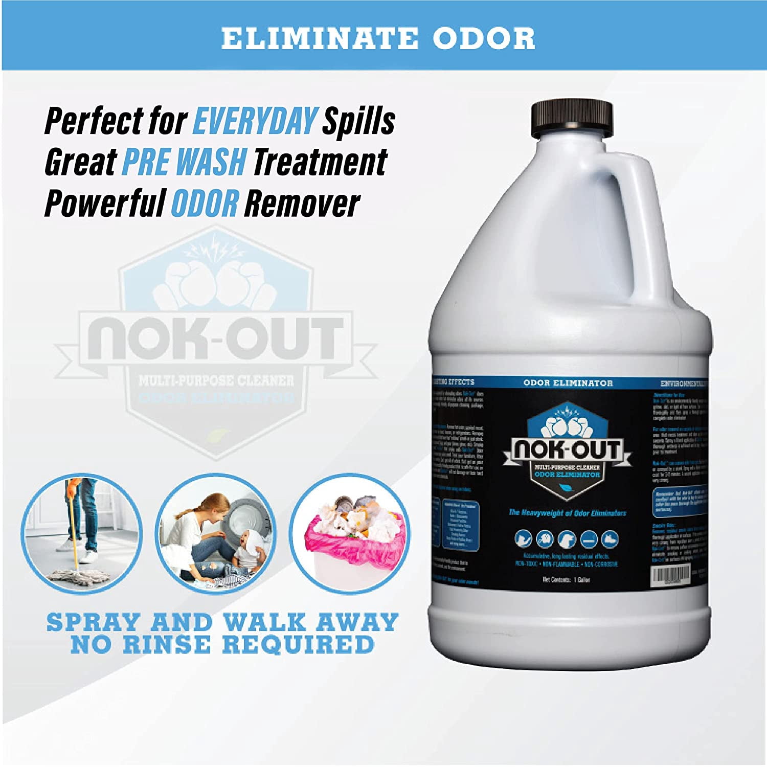 Nok-Out Odor Remover, Pet Deodorizer and Cleaning Spray, 1 Gallon