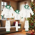 thumbnail image 4 of Family Christmas Pajamas Matching Sets Silk Stain Shirt and Pant Striped Festival Long Sleeve Button Down Lapel Collar Pj Set Long Pants Holiday 2 Piece Loungewear, 4 of 5