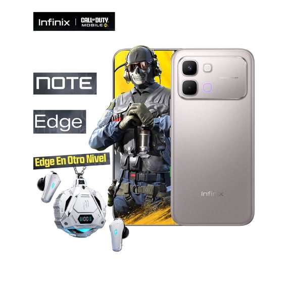 Celular Infinix Note 60 Edge Negro 256GB 8GB RAM Plata + Audífonos Gamer