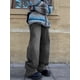 thumbnail image 5 of Pantalones holgados de cintura alta para mujer, Vaqueros rectos de pierna ancha, informales, 5 of 5