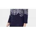 thumbnail image 3 of Karen Scott Women's Lile Paisley Boat-Neck Top Navy Size X-Small, 3 of 3