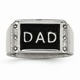 thumbnail image 4 of Stainless Steel Polished Black Enameled CZ Dad Ring Size: 10; for Adults and Teens; for Women and Men, 4 of 6