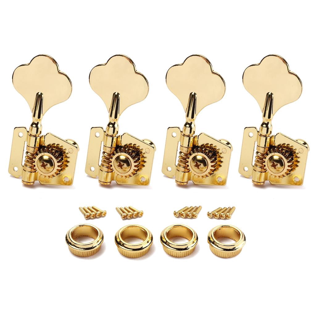 LeeQinersw Pack of 4 Pcs Open Right Handed Tuner Tuning Pegs Set for Bass Guitar Golden