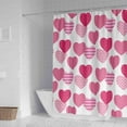 thumbnail image 4 of 72x72 Valentine憇 Day Shower Curtain Pink Hearts Valentine Romantic Sweetheart Romantic Lover Girls Woman Bathroom Curtain Sets 12 Hooks, 4 of 4