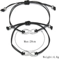 thumbnail image 4 of 2pcs Infinity Matching Bracelets Handmade Eternal Love Black Braided Adjustable Rope Bracelets for Men Women FF Friendship Couples Family Lovers Birthday Valentines Day Jewelry Gifts, 4 of 4