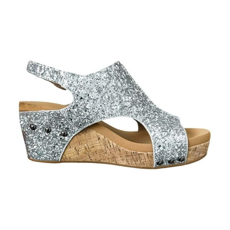 

Facrlt Ladies Fish Mouth Glitter Thick Bottom High Heel Sandals Non-slip Sweat Proof Smell Proof Summer Going out Sandals