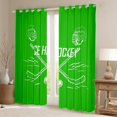 thumbnail image 2 of Manfei Ice Hockey Blackout Curtains Set of 2 (52x84 Each),Sport Game Gamer Window Curtains,Green White Curtains and Drapes For Teens,Ultra Soft Home Decor, 2 of 6