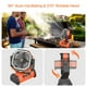 thumbnail image 5 of NeoFeel Ventilador con batería recargable de 20000 mAh con control remoto/luz LED/temporizador, ventilador de piso con pedestal oscilante portátil con batería de 112 horas para dormitorio, fiesta, cam, 5 of 5